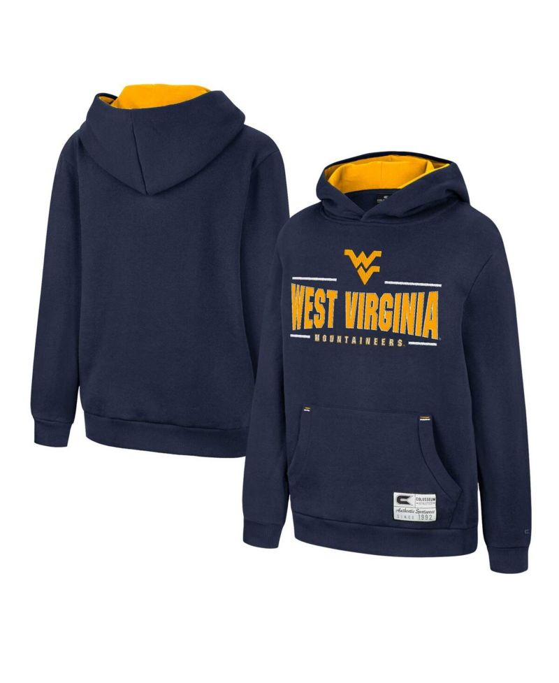 Big Boys Navy West Virginia Mountaineers Lead Guitarists Pullover Hoodie