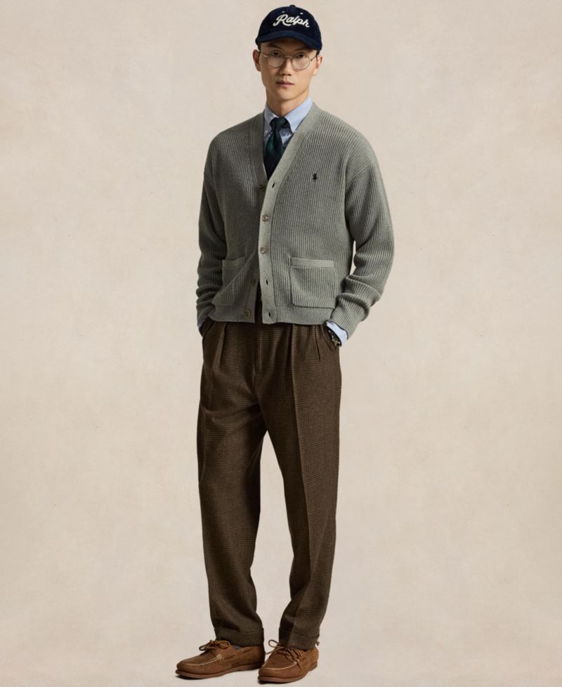 Men's Relaxed-Fit Textured Cardigan