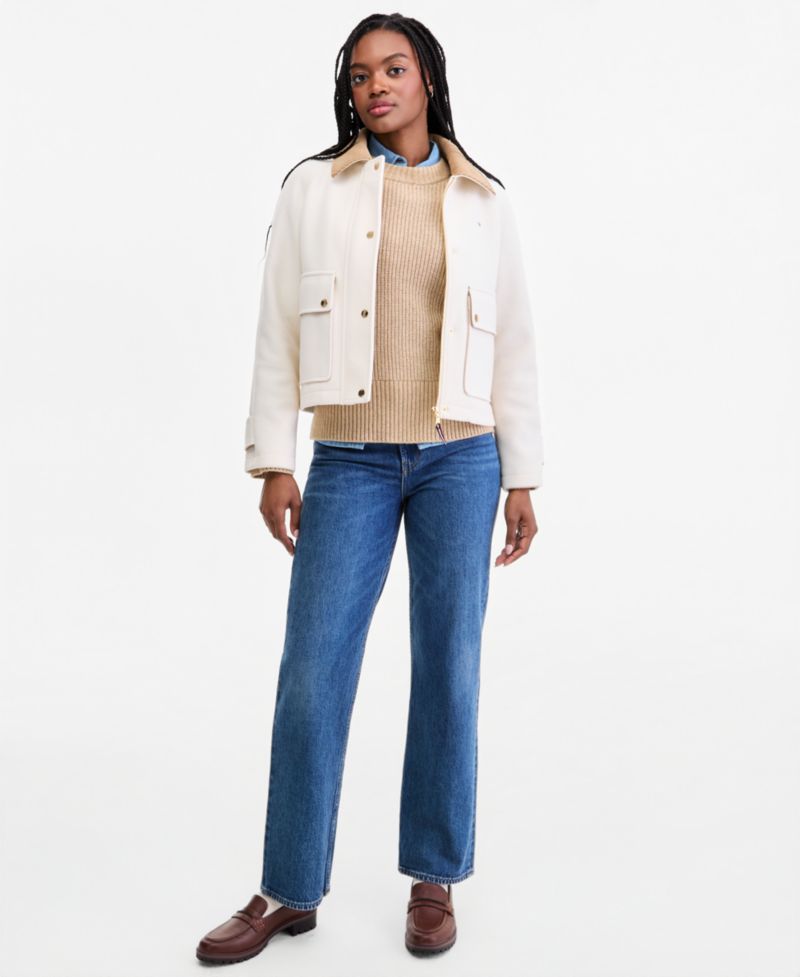 Women's Corduroy Collar Bomber Jacket