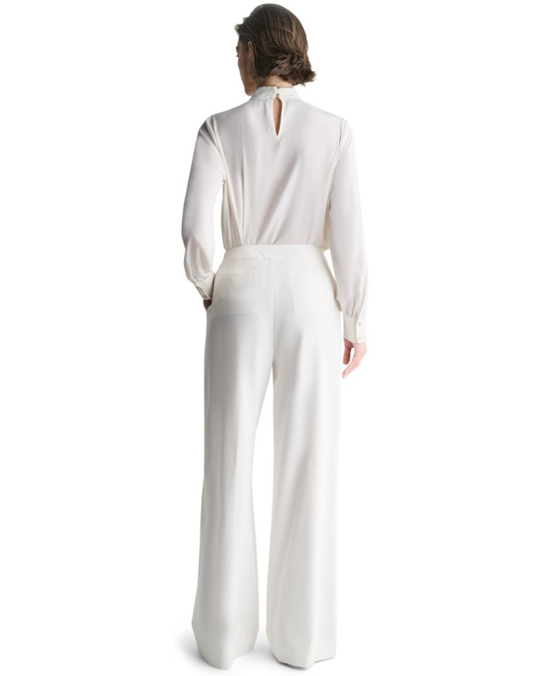 Women's High-Rise Pleated Wide-Leg Pants