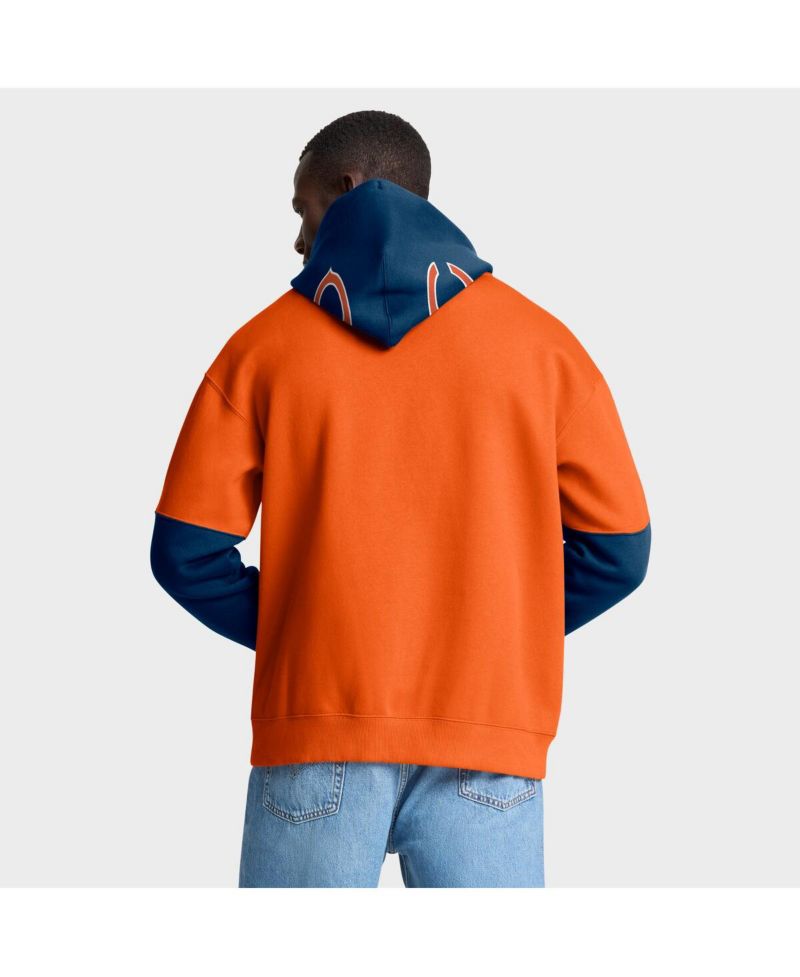 Men's Orange Chicago Bears Helmet Pullover Hoodie