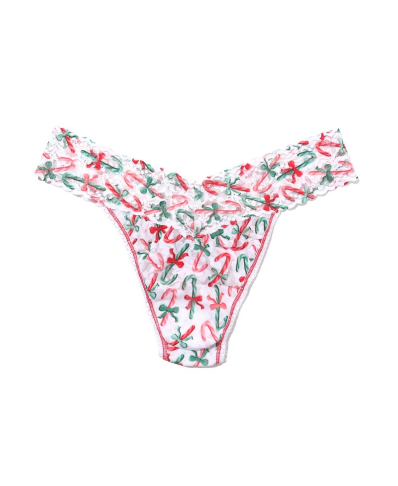 Women's Printed Signature Lace Original Rise Thong Underwear