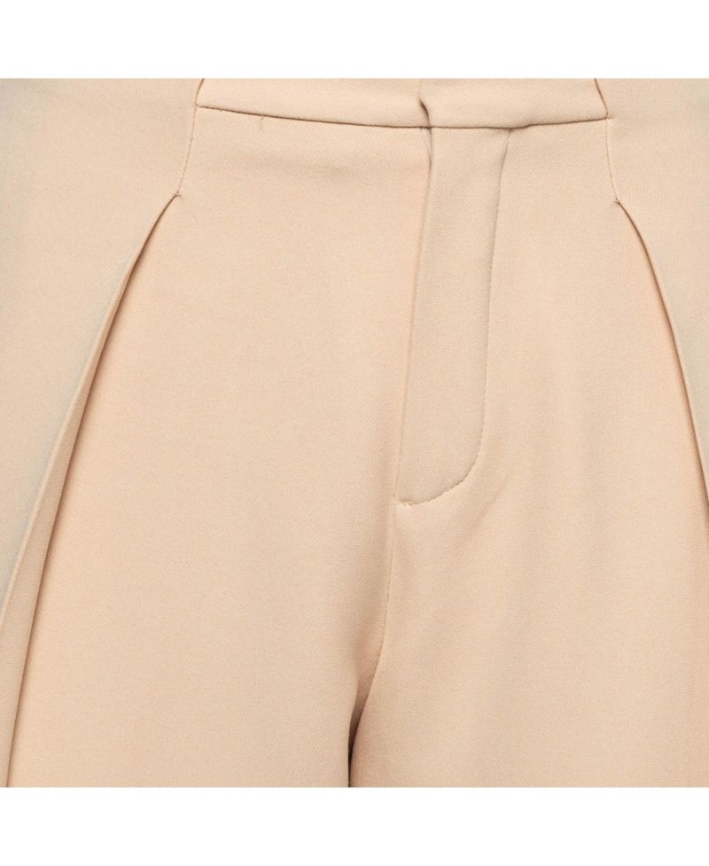 Women's Light Beige Crepe Trousers