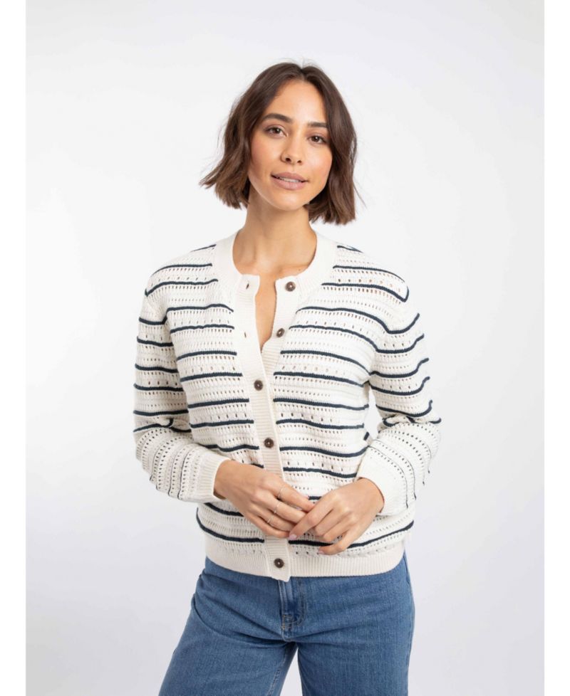 Women's Romilly Pointelle-Knit Striped Cardigan