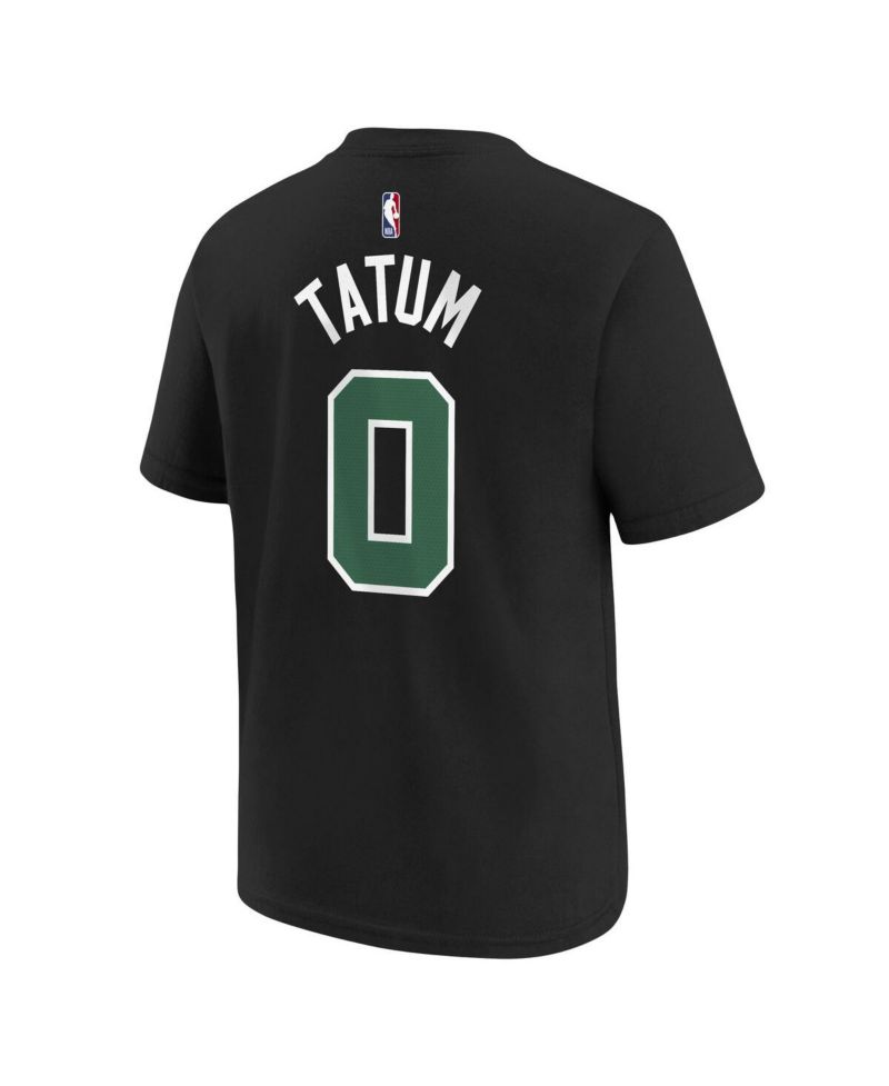 Big Boys and Girls Jayson Tatum Black Boston Celtics Statement Edition Name & Number Player T-Shirt
