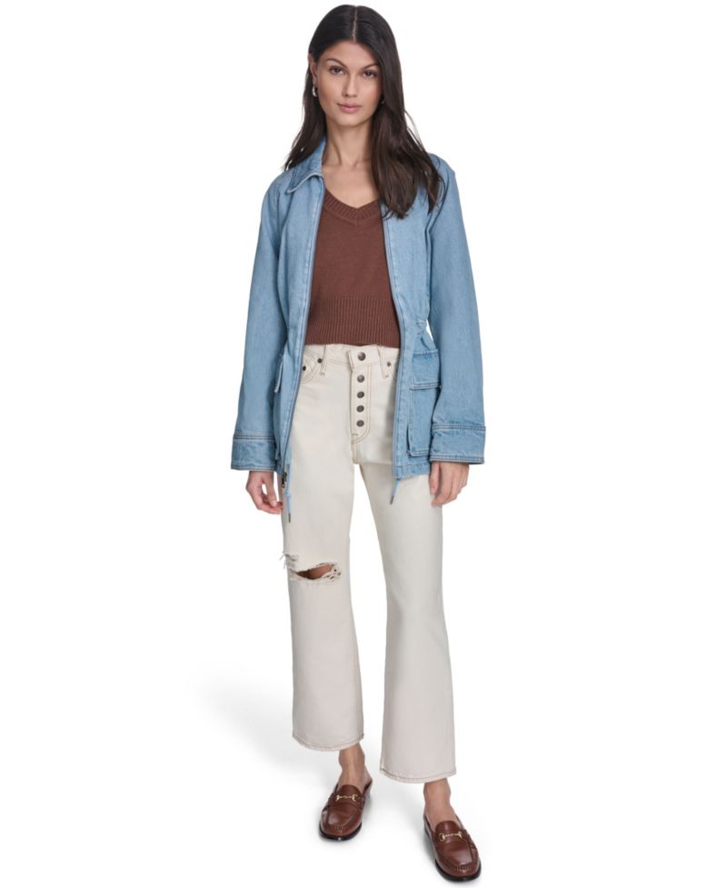 Women's Cinch Waist Cotton Barn Jacket