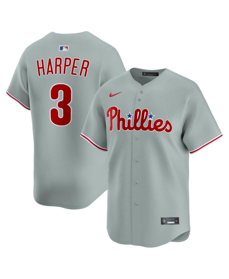 Men's Bryce Harper Gray Philadelphia Phillies Alternate Limited Player Jersey