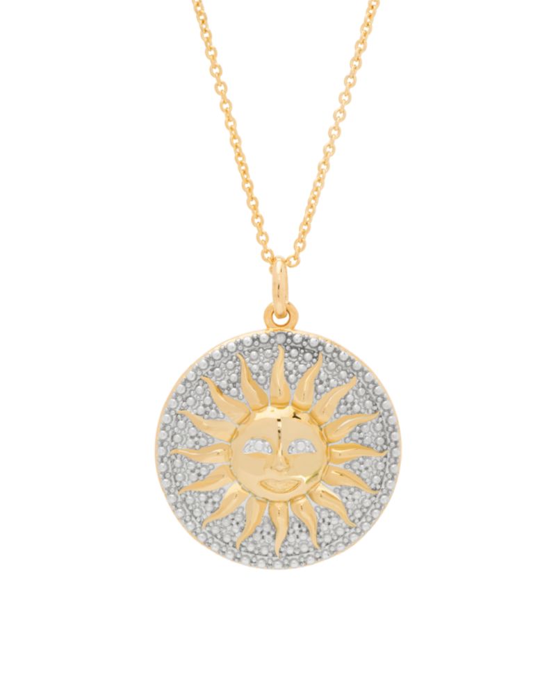 Women's Diamond Accent Sun Pendant Necklace