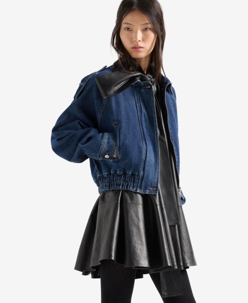 Women's Aviator Relaxed-Fit Zip-Front Short Jacket