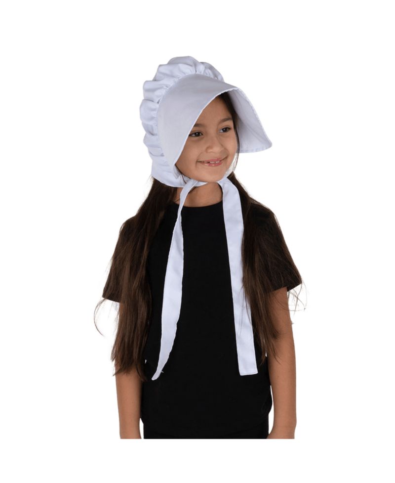 Pioneer White Bonnet Hat - Kids
