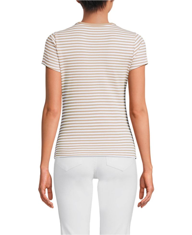 Women's Short Sleeve Crew Neck Micro Rib Mini Tee