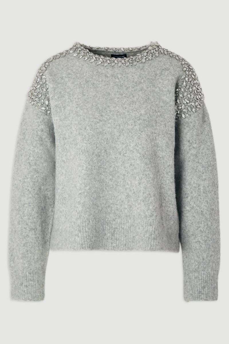 Women's Embellished Trim Cosy Knit Jumper