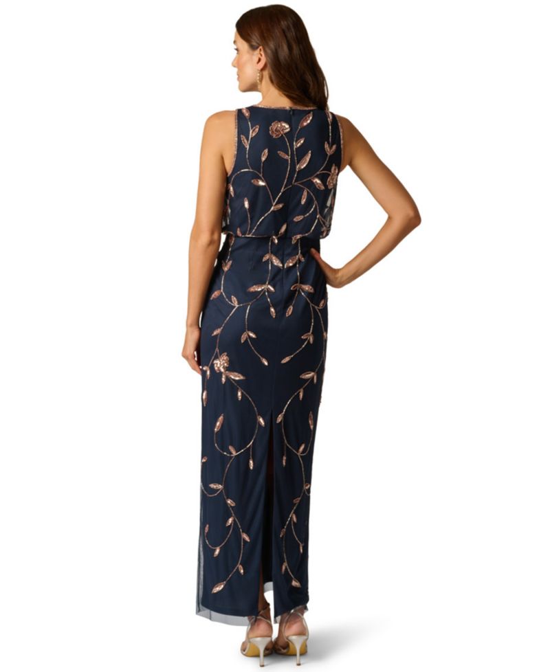 Women's Crew Neck Blouson Long Dress
