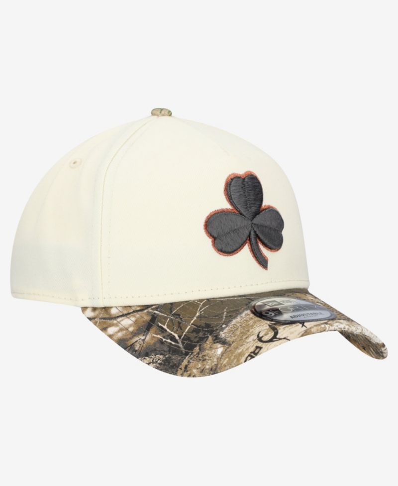 Men's Cream Boston Celtics Realtree Chrome Two-Tone 9FORTY A-Frame Adjustable Hat