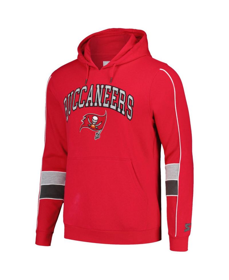 Men's Red Tampa Bay Buccaneers Captain Pullover Hoodie