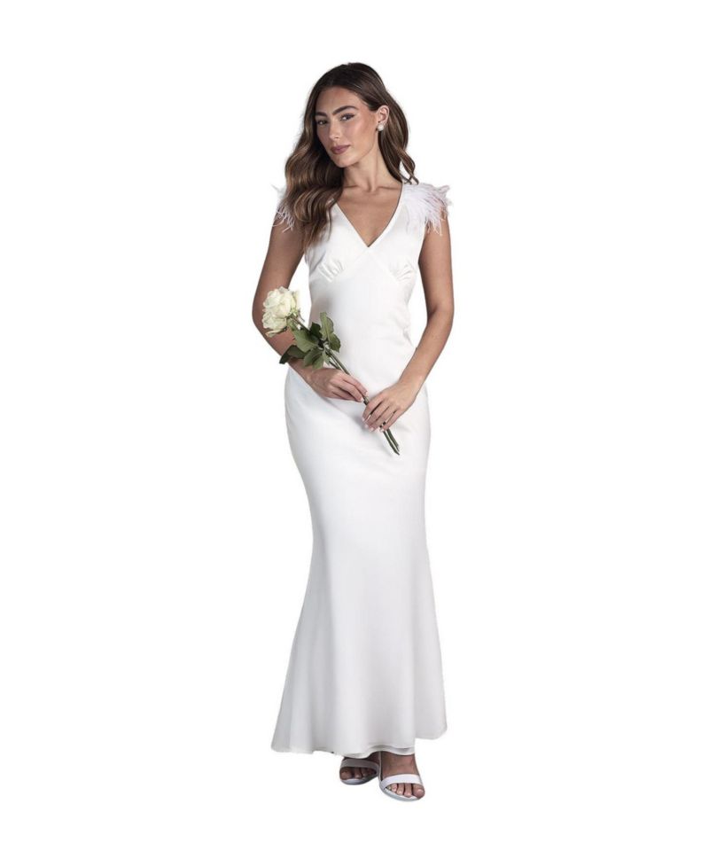 Women's V-Neck Satin Maxi Dress