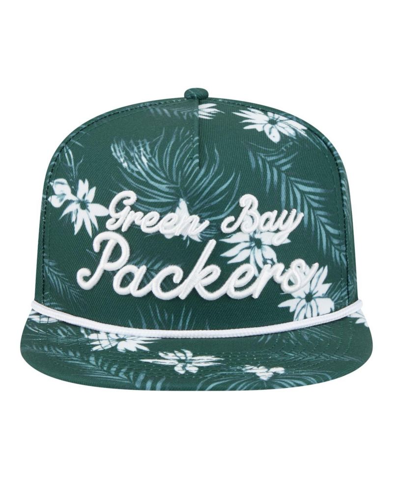 Men's Green Green Bay Packers Palm Print A-Frame 9FIFTY Snapback Hat