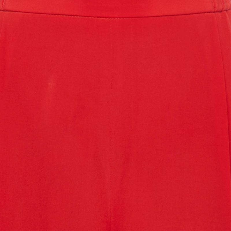 Women's Red Silk Wide Leg Pants