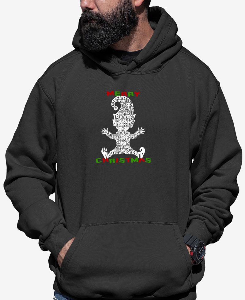 Men's Christmas Elf Word Art Hooded Sweatshirt
