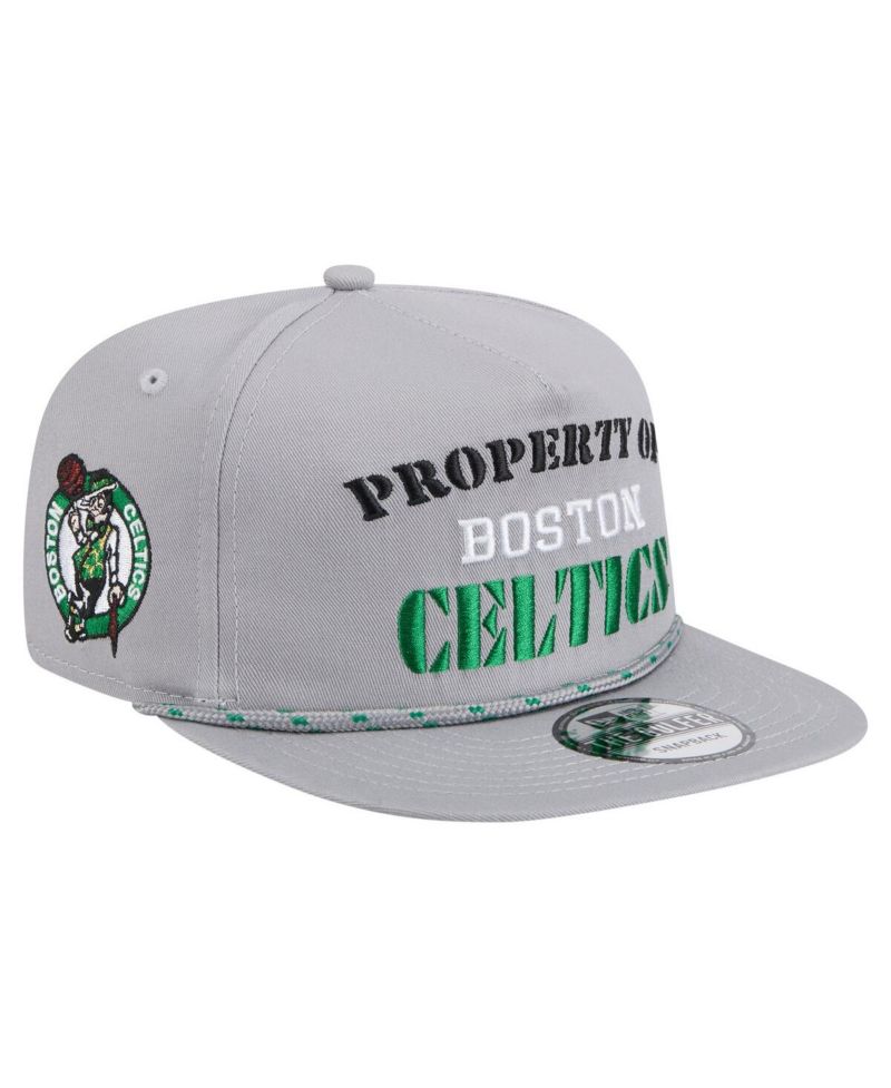 Men's Gray Boston Celtics Throwback Property Of Golfer Snapback Hat