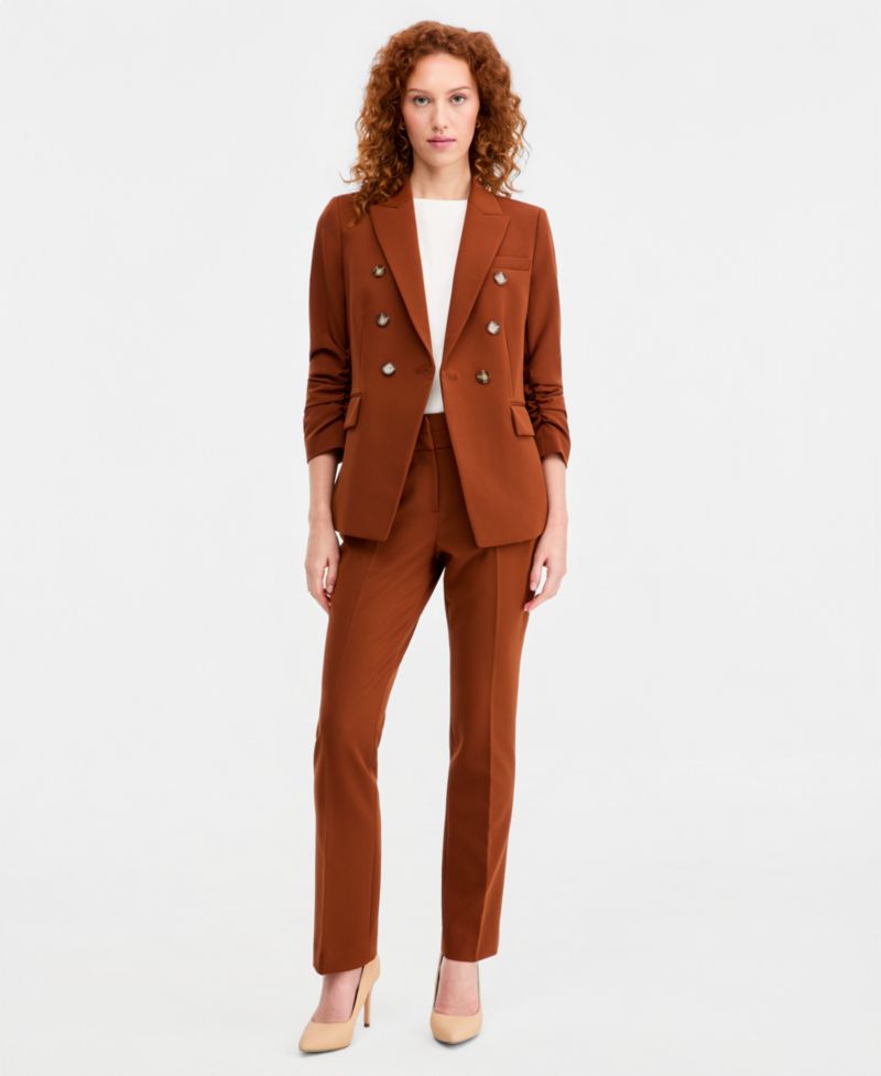 ASL Petite Mid-Rise Straight-Leg Pants