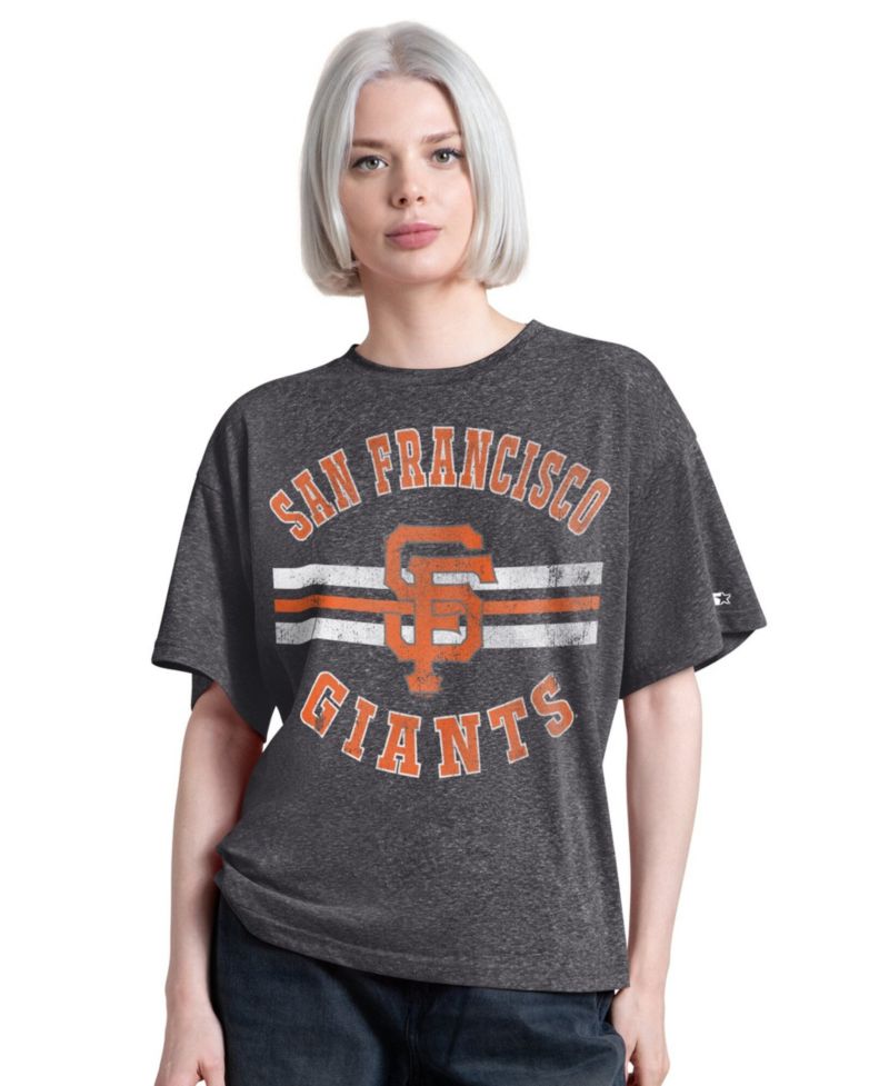 Women's Charcoal San Francisco Giants Jump Shot Boyfriend Tri-Blend T-Shirt