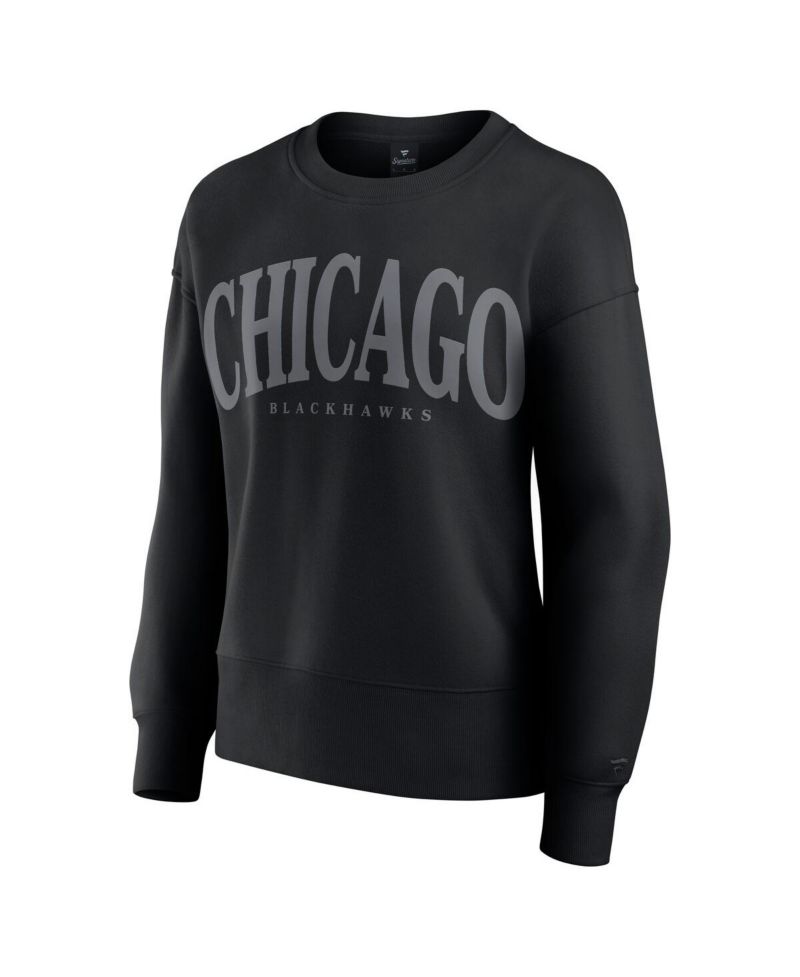 Women's Black Chicago Blackhawks Elements Flow Pullover Sweatshirt