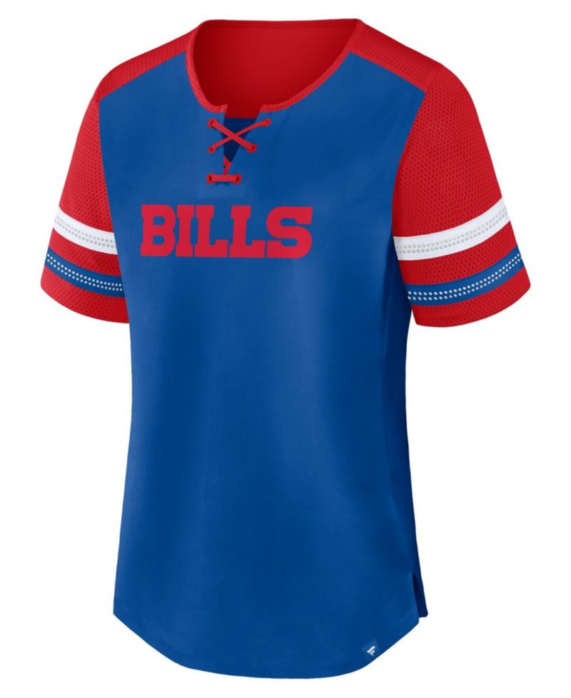 Women's Josh Allen Royal Buffalo Bills Curl Route Athena Lace-Up Name Number Shirt