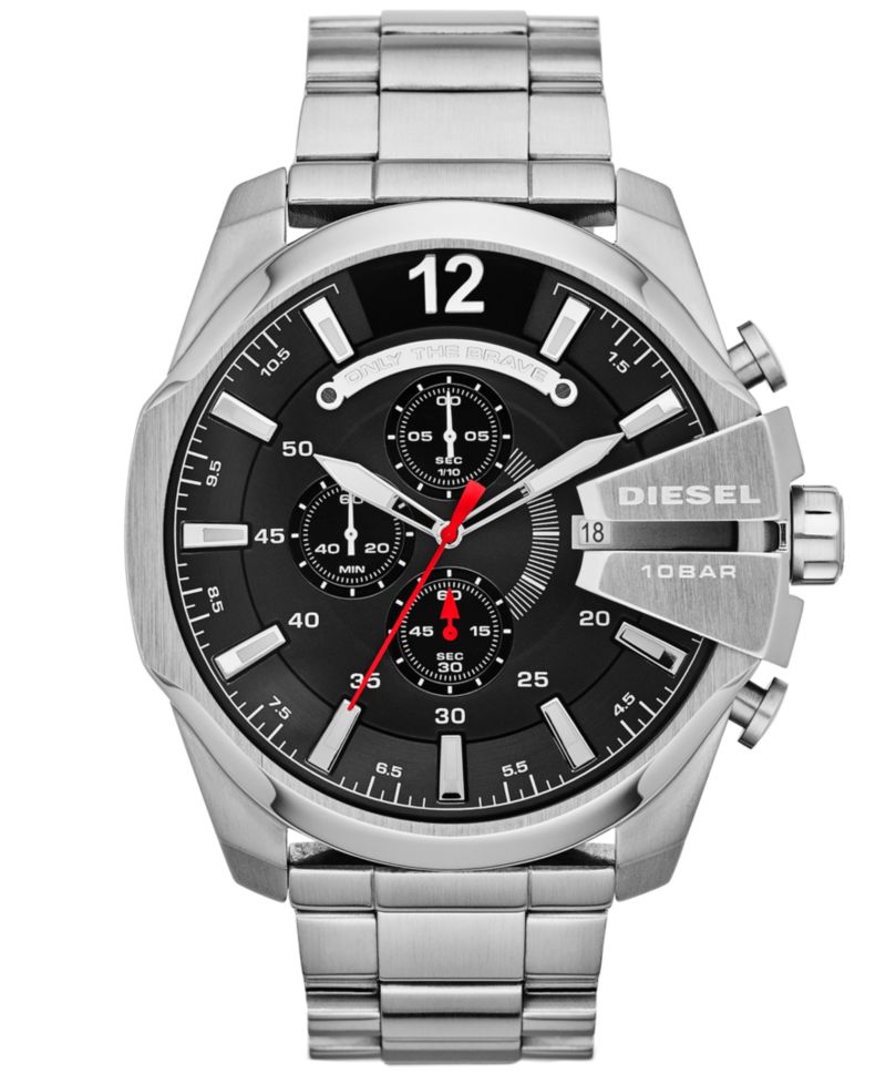 Men's Chronograph Mega Chief Stainless Steel Bracelet Watch 59x51mm DZ4308