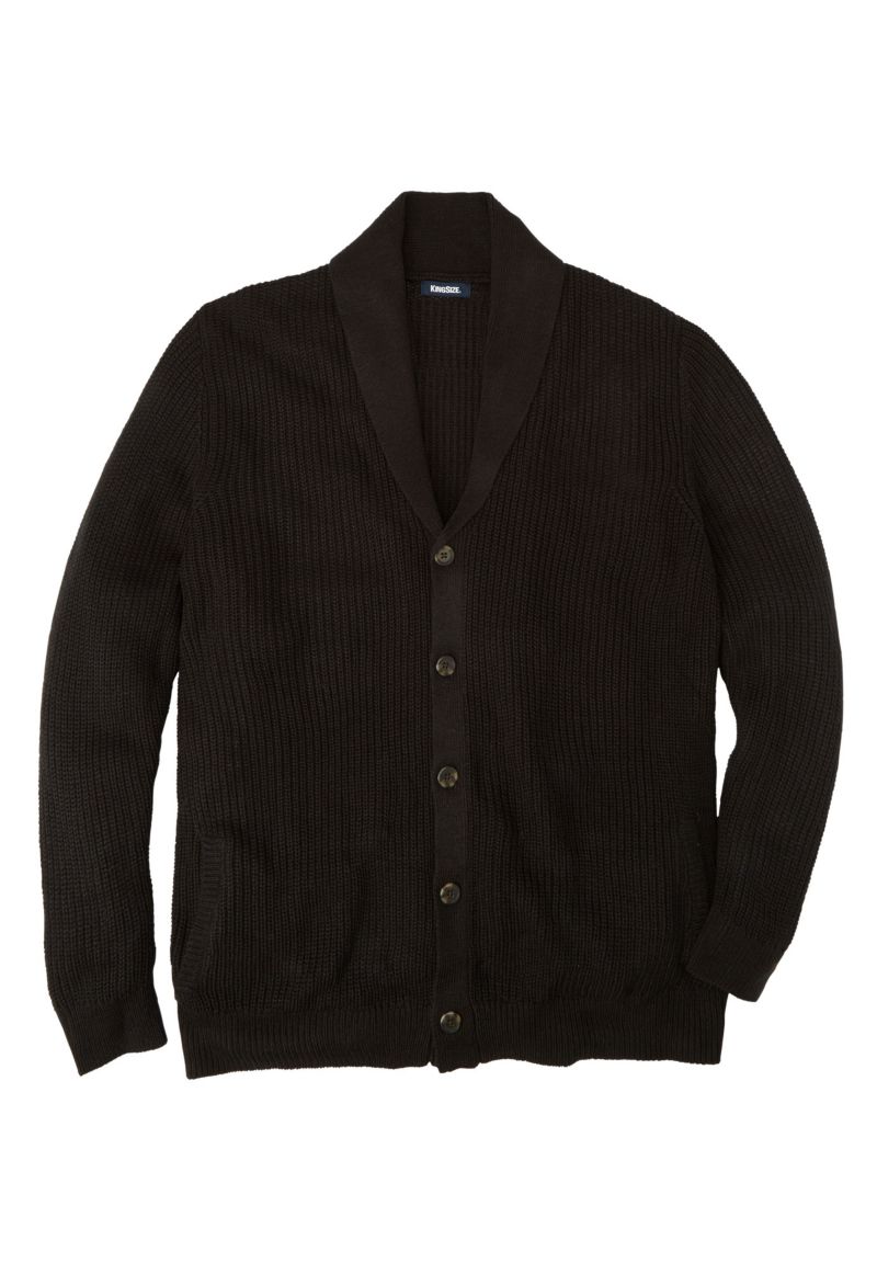 Men's Shaker Knit Shawl-Collar Cardigan Sweater