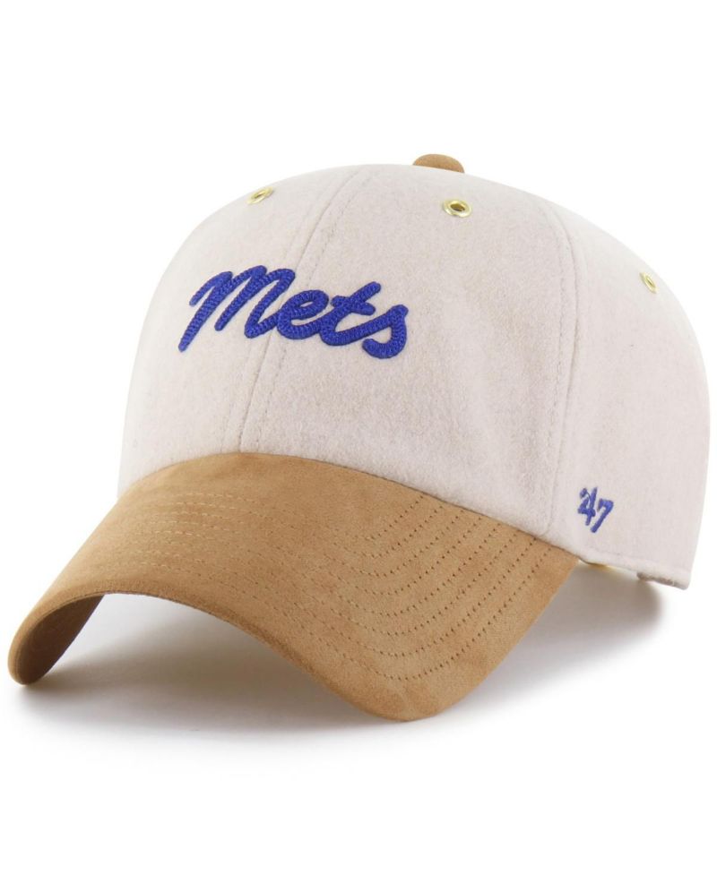Men's x Natural/Tan New York Mets Script Charm Clean Up Adjustable Hat