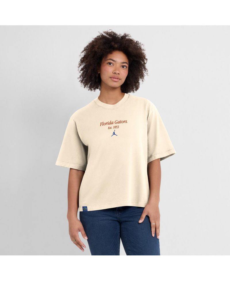Women's Tan Florida Gators Established Tag Boxy T-Shirt