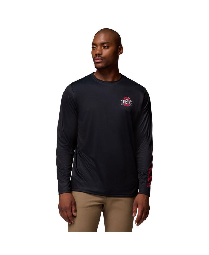 Men's Black Ohio State Buckeyes PHG Terminal Shot 3-Hit Long Sleeve T-Shirt