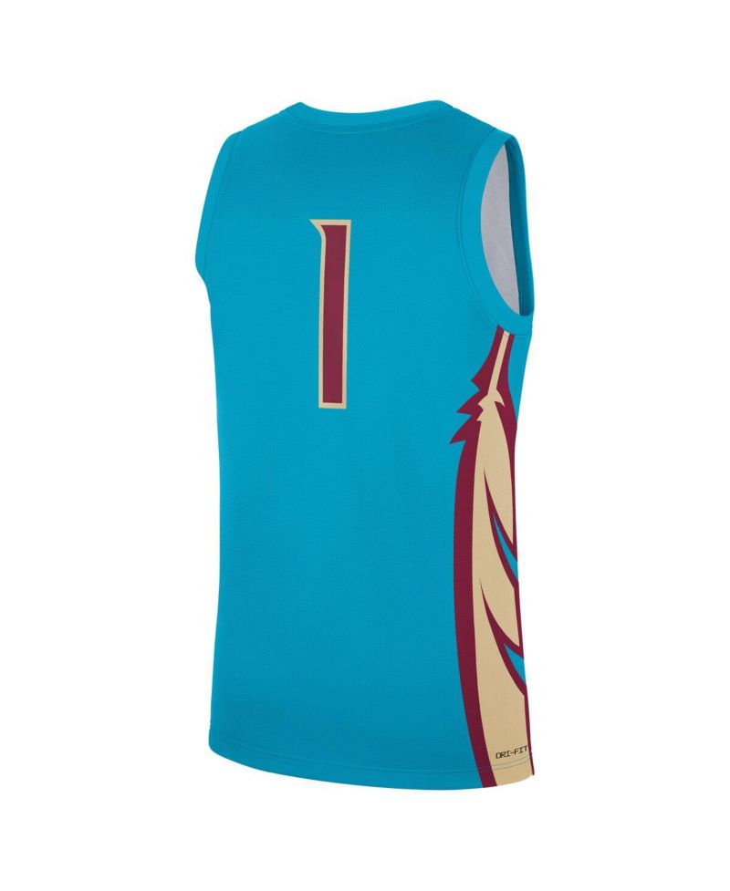 Men's 1 Turquoise Florida State Seminoles Alternate Replica Jersey