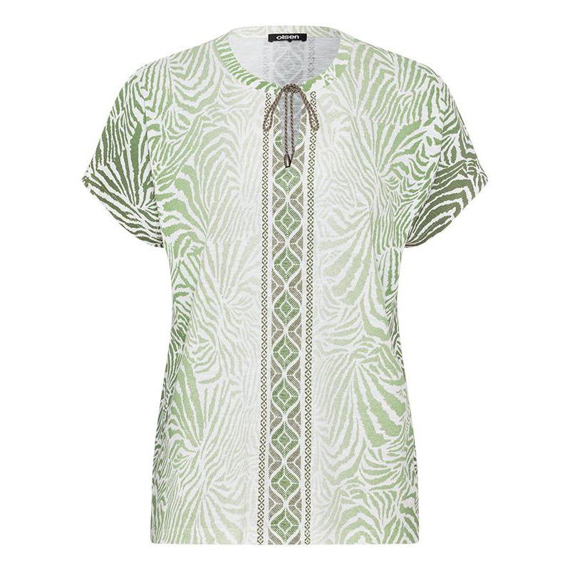 Women's Multi-Print Tie Neck T-Shirt