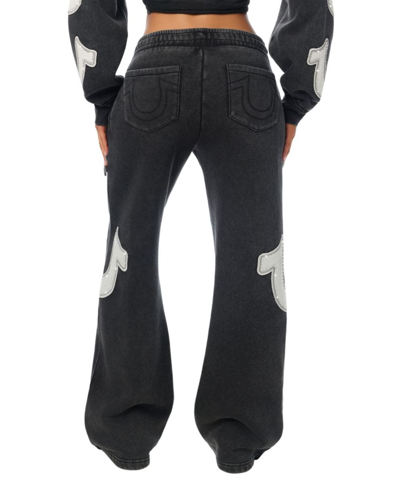 Women's Low-Rise Straight Leg Cotton-Blend Drawstring Sweatpants