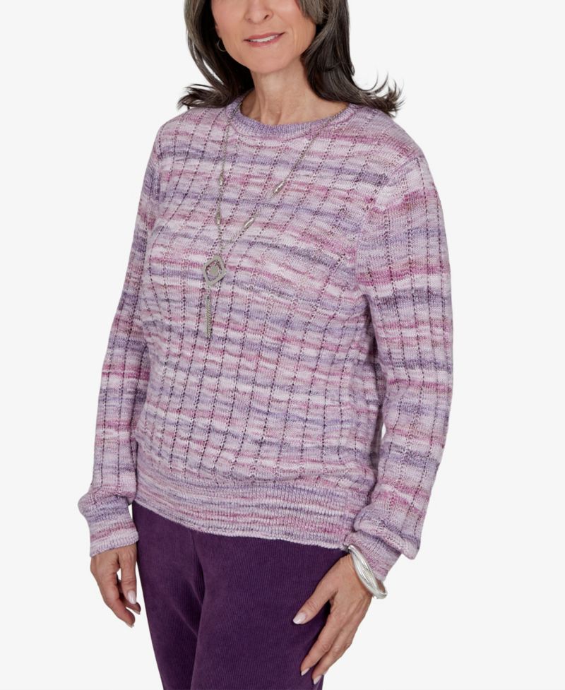 Petite Stripe Fitted Ribbed Sweater