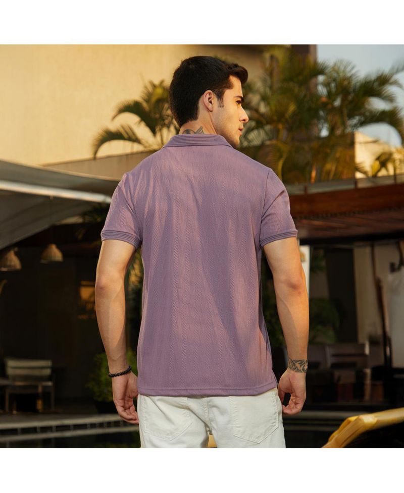 Men's Beaver Brown Spirit Weave Polo T-Shirt