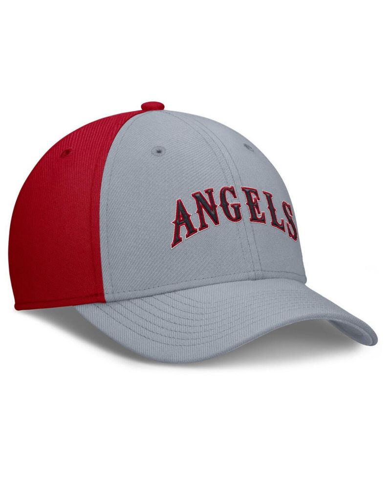 Men's Gray/Red California Angels Rise Swoosh Performance Flex Hat