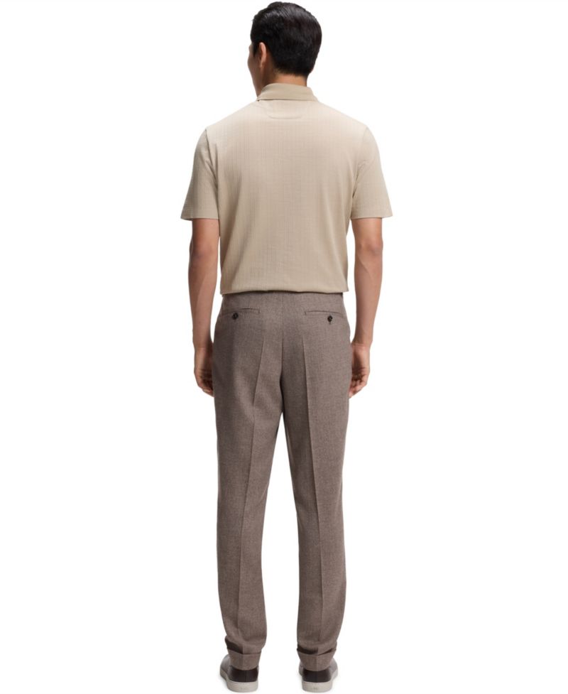 BOSS by Men's Cotton-Silk Blend Zip-Neck Polo Shirt