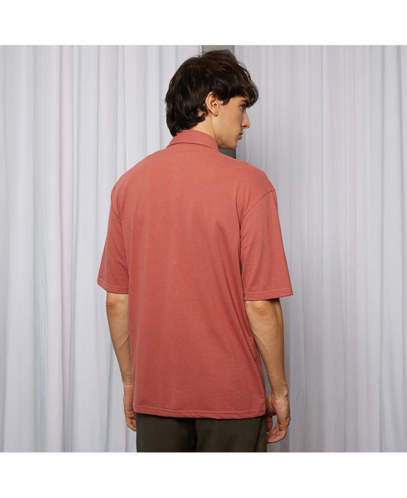 Men's Terracotta Orange Utility Knit Shirt