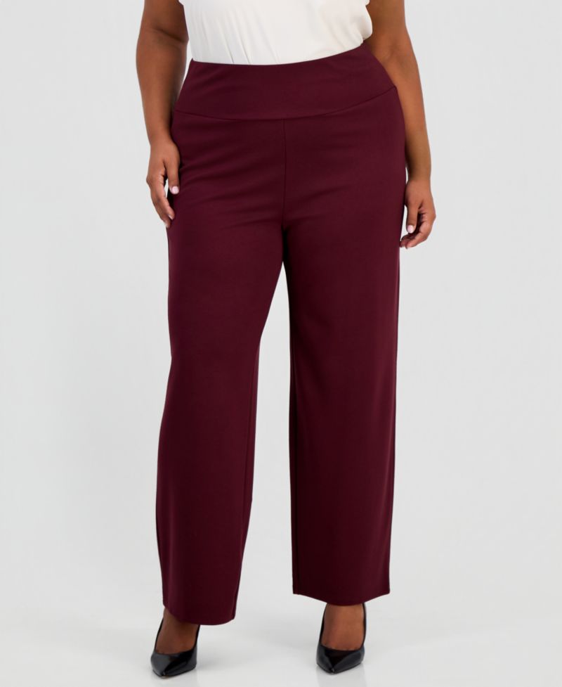 Plus Size Serenity High-Rise Wide-Leg Pull-On Trouser