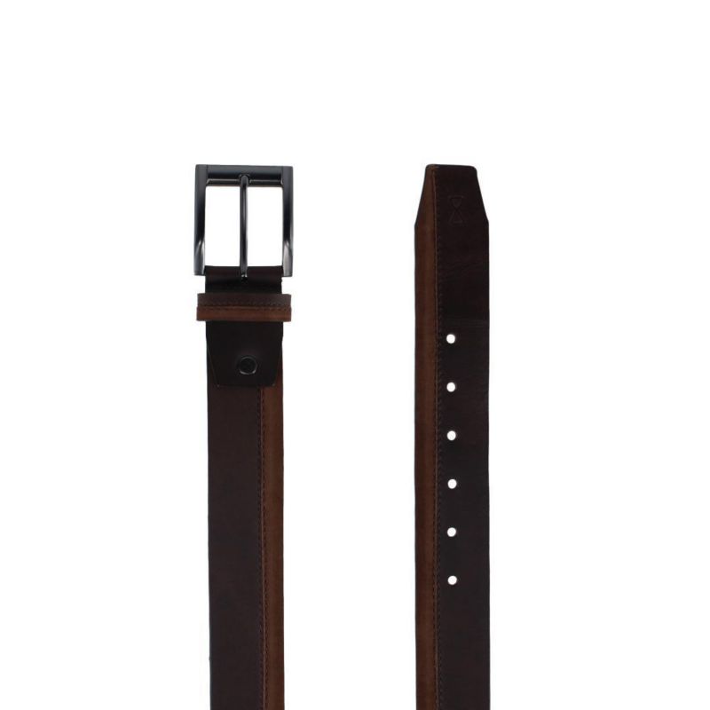 Men's Santiago Mixed Genuine Leather Stitched 38mm Casual Belt