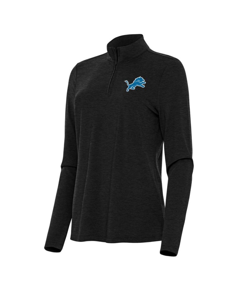 Women's Heather Black Detroit Lions Bright Quarter-Zip Sweatshirt