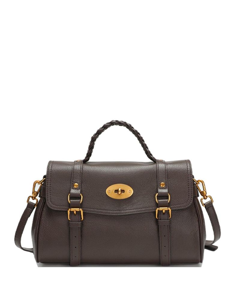 Women's Lore Genuine Leather Heritage Satchel Bag, Top Handle Crossbody Shoulder Purse, Turn Lock Flap Messenger Work Handbag
