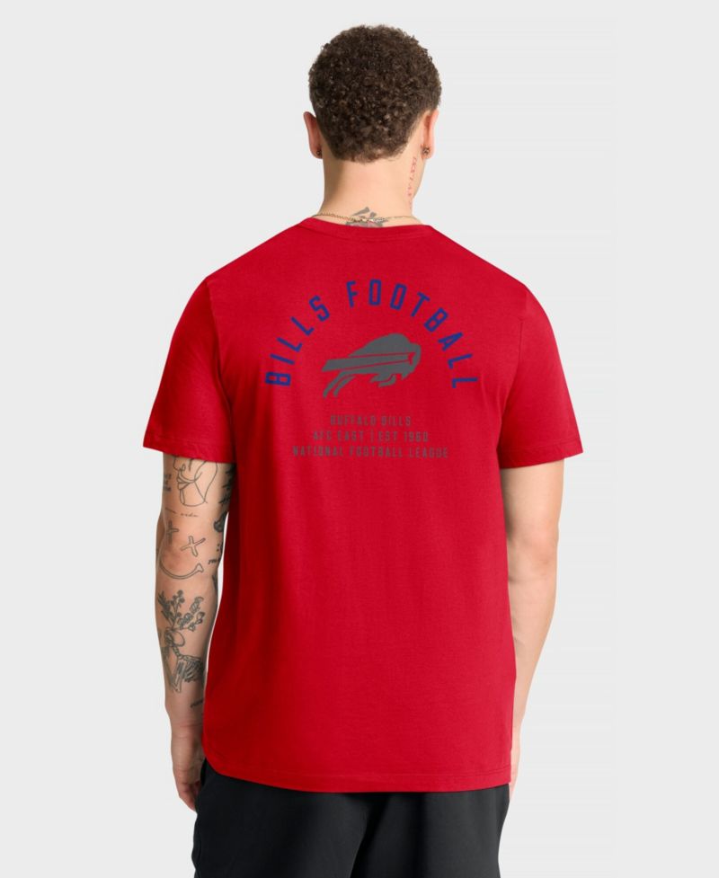 Men's Red Buffalo Bills Split Logo T-Shirt