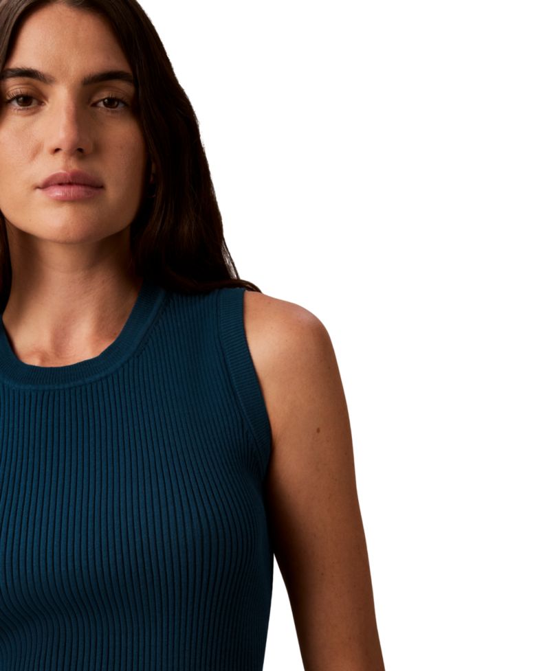 Women's Petite Ribbed Sleeveless Tank Sweater