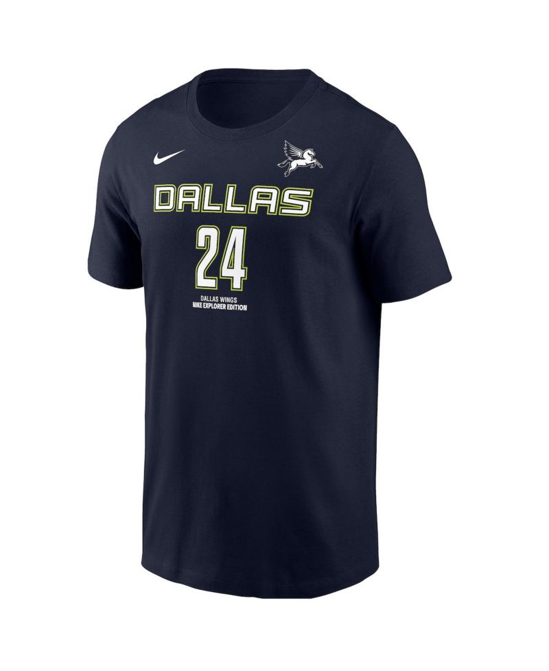 Men's Arike Ogunbowale Navy Dallas Wings Explorer Edition Name & Number T-Shirt