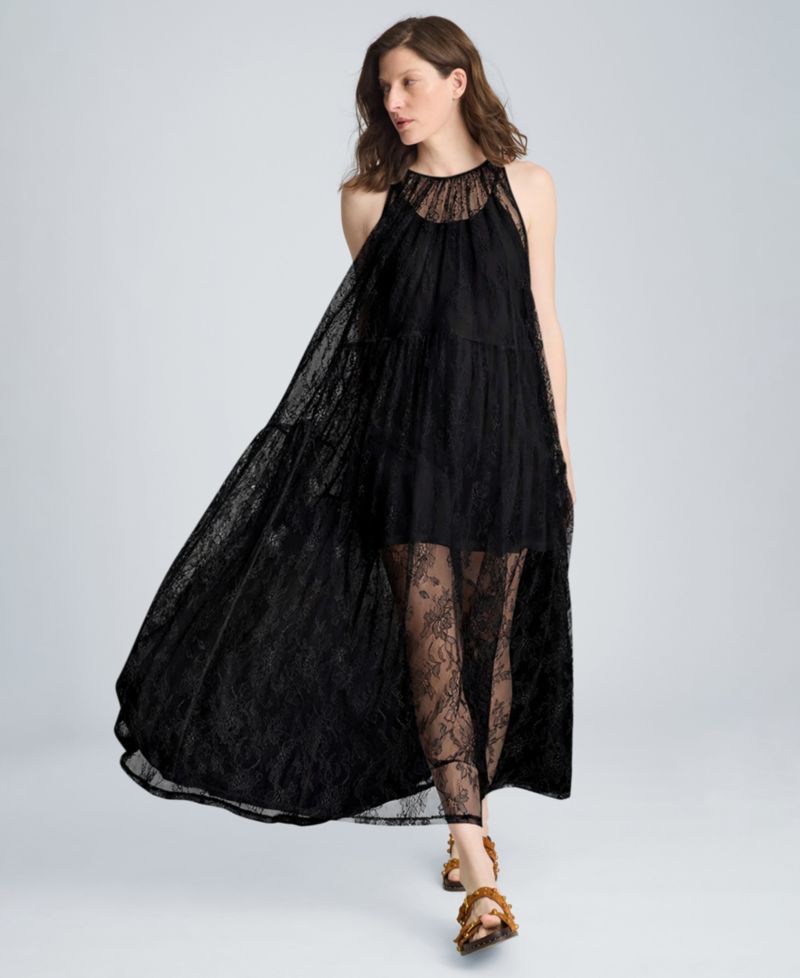 Women's Lace Halter Neck Maxi Dress