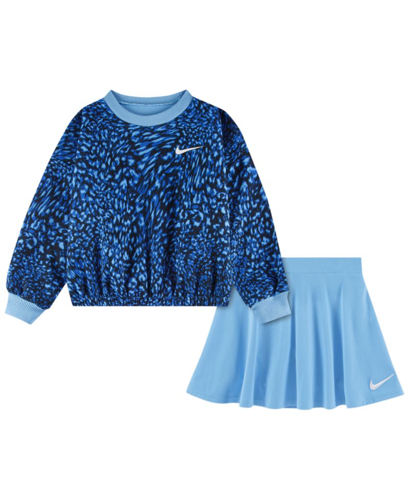 Girls' 2T-6X Allover Printed Top and Skirt, 2-Piece Set